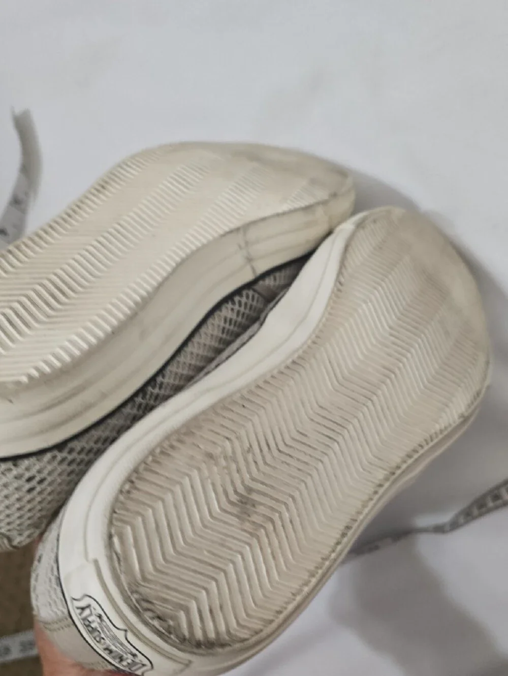 Sperry Cream Mesh Slip-On Loafers with Black Trim